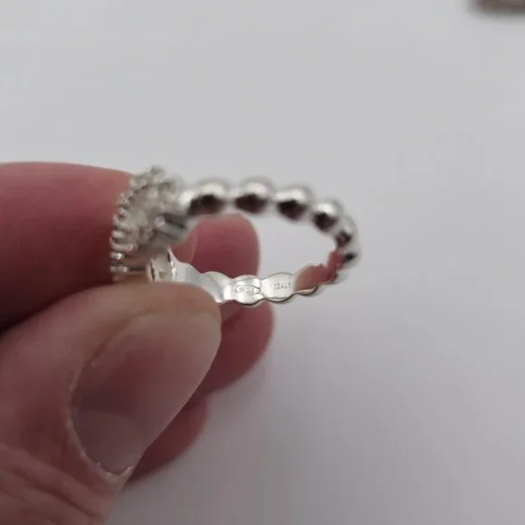 Size 6 Sterling Silver Cubic Zirconia Infinity Symbol Ring A2525 - Picture 6 of 9